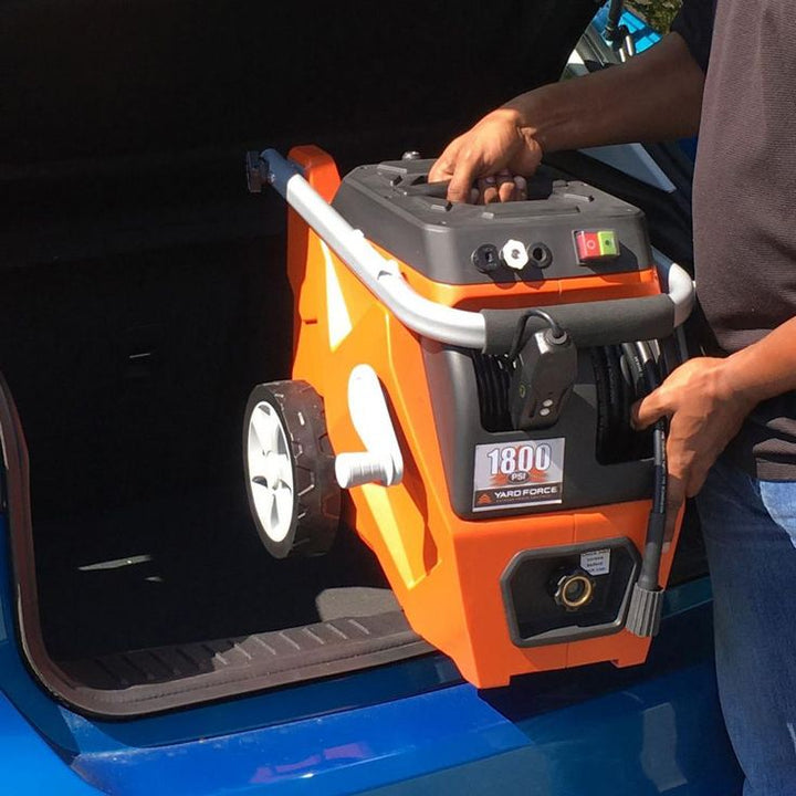 YARD FORCE 1800 PSI 1.2 GPM Electric Pressure Washer with Live Hose Reel and Turbo Nozzle