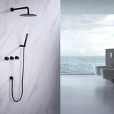1-Spray Patterns with 1.5 GPM 10 in. Wall Mount Dual Shower Heads with Body Spray High Pressure in Matte Black - Super Arbor