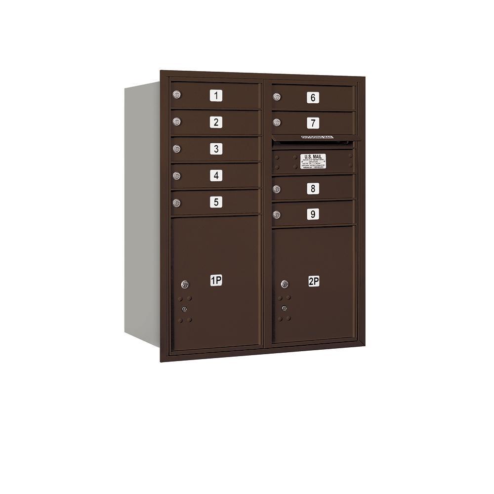 3700 Horizontal Series 9-Compartment with 2-Parcel Locker Recessed Mount Mailbox - Super Arbor
