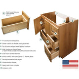 Shaker 42 in. W x 21 in. D x 34.5 in. H Vanity Cabinet Only in Natural Alder - Super Arbor