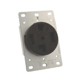 30 Amp Industrial Flush Mount Shallow Single Outlet, Black - Super Arbor
