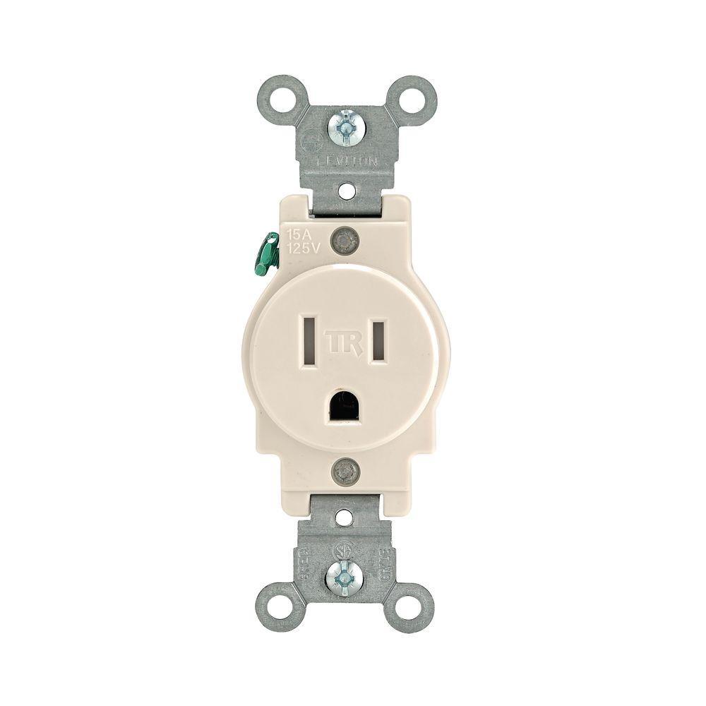 15 Amp Commercial Grade Tamper Resistant Single Outlet, White - Super Arbor