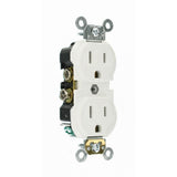 15 Amp Commercial Grade Duplex Outlet, White (10 Pack) - Super Arbor