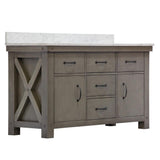 Aberdeen 72 in. W x 34 in. H Vanity in Gray with Marble Vanity Top in Carrara White with White Basins - Super Arbor
