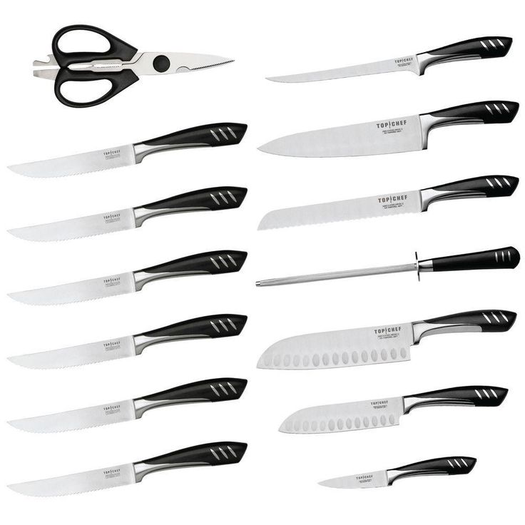 15-Piece Knife Set in Stainless Steel