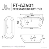 Ami 5.6 ft. Acrylic Flatbottom Freestanding Bathtub in Glossy White - Super Arbor