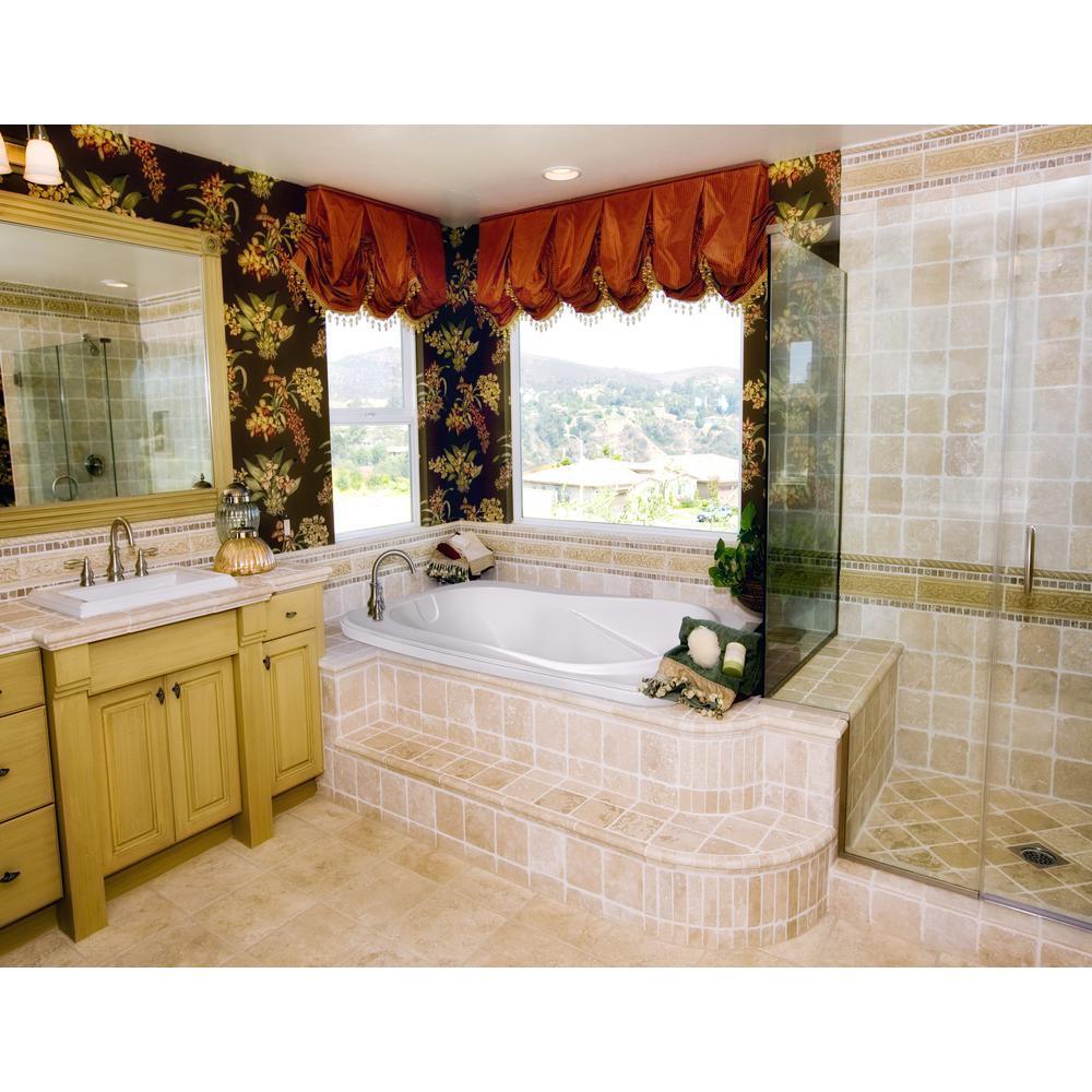 Cassi 60 in. x 42 in. Rectangular Drop-in Air Bath and Whirlpool Bathtub in White - Super Arbor