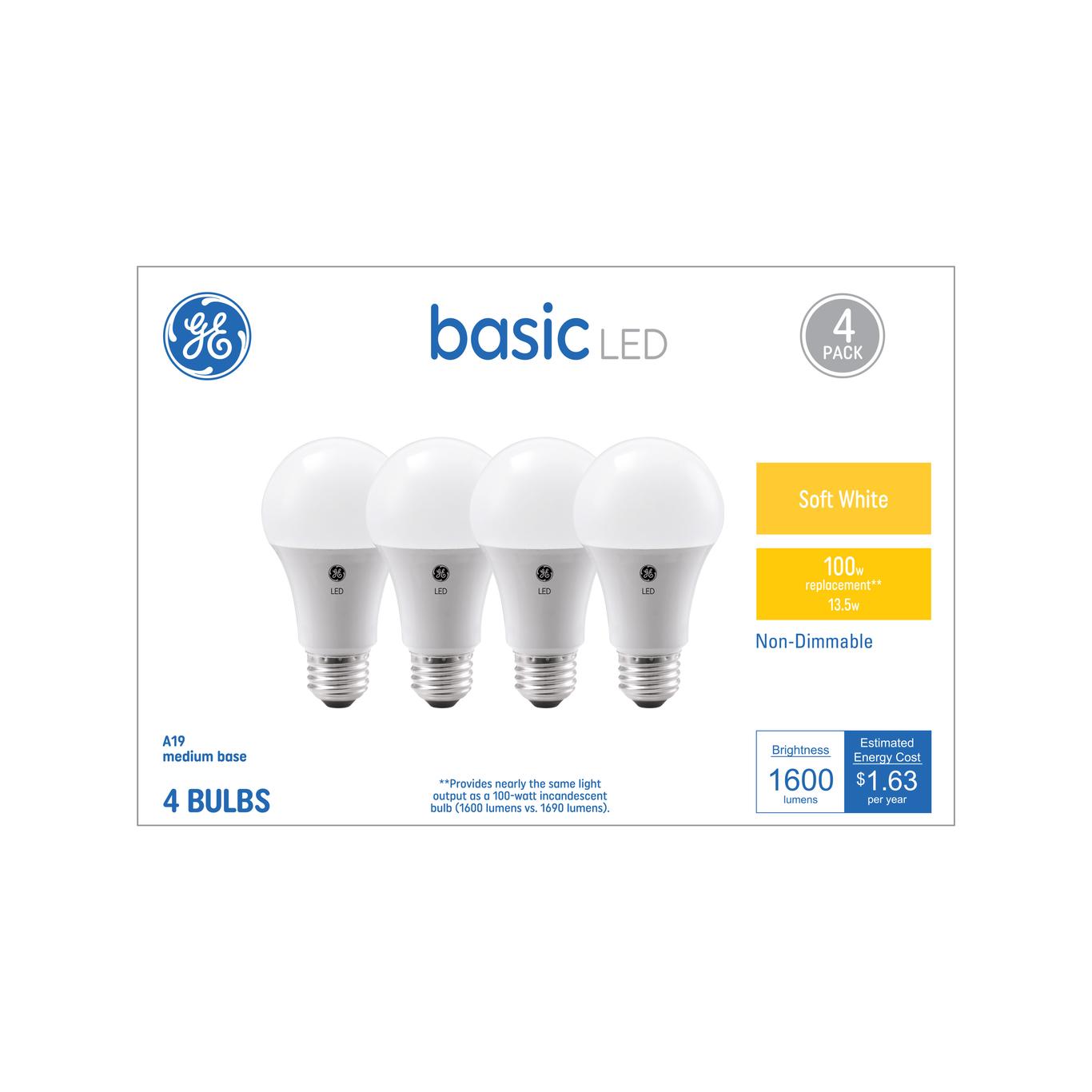 GE Basic 100-Watt EQ A19 Daylight LED Light Bulb (4-Pack)