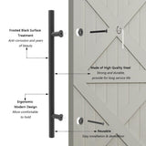 22 in. Steel Black Powered Ladder Sliding Barn Door Handle - Super Arbor
