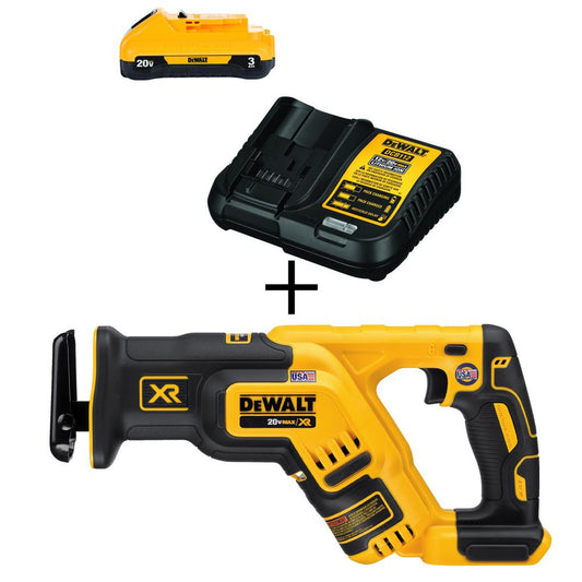 20-Volt MAX Lithium-Ion Cordless Brushless Reciprocating Saw (Tool-Only) with 20-Volt MAX 3.0Ah Battery and Charger - Super Arbor