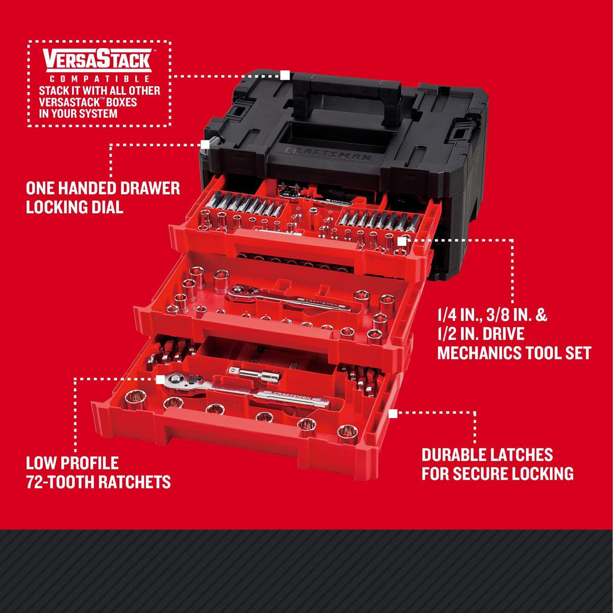 Craftsman Versastack 262-Piece Mechanics Tool Set - Metric & SAE