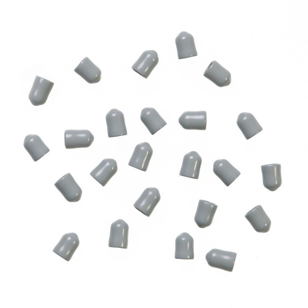 1/4 in. Silver Shelf End Caps for Maximum Load Ventilated Wire Shelving (24-Pack) - Super Arbor
