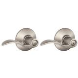 Accent Satin Nickel Privacy Bed/Bath Door Lever (2-Pack) - Super Arbor