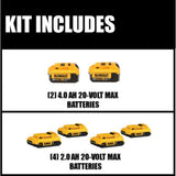 20-Volt MAX Lithium-Ion Battery Pack (4-Pack) with Bonus 20-Volt MAX Lithium-Ion Compact Battery Pack 2.0 Ah (2-Pack) - Super Arbor