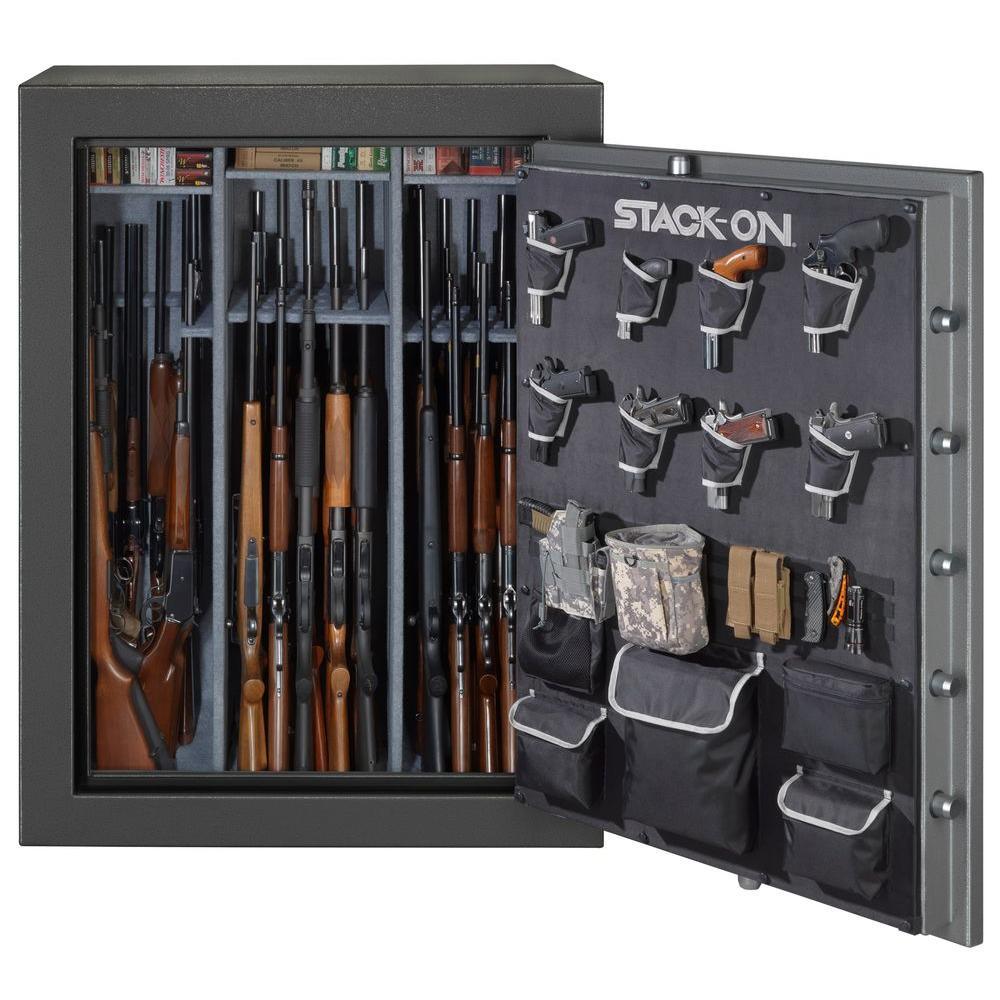 69-Gun Fire/Waterproof Electronic Back-Lit Lock Safe, Gray Pebble - Super Arbor
