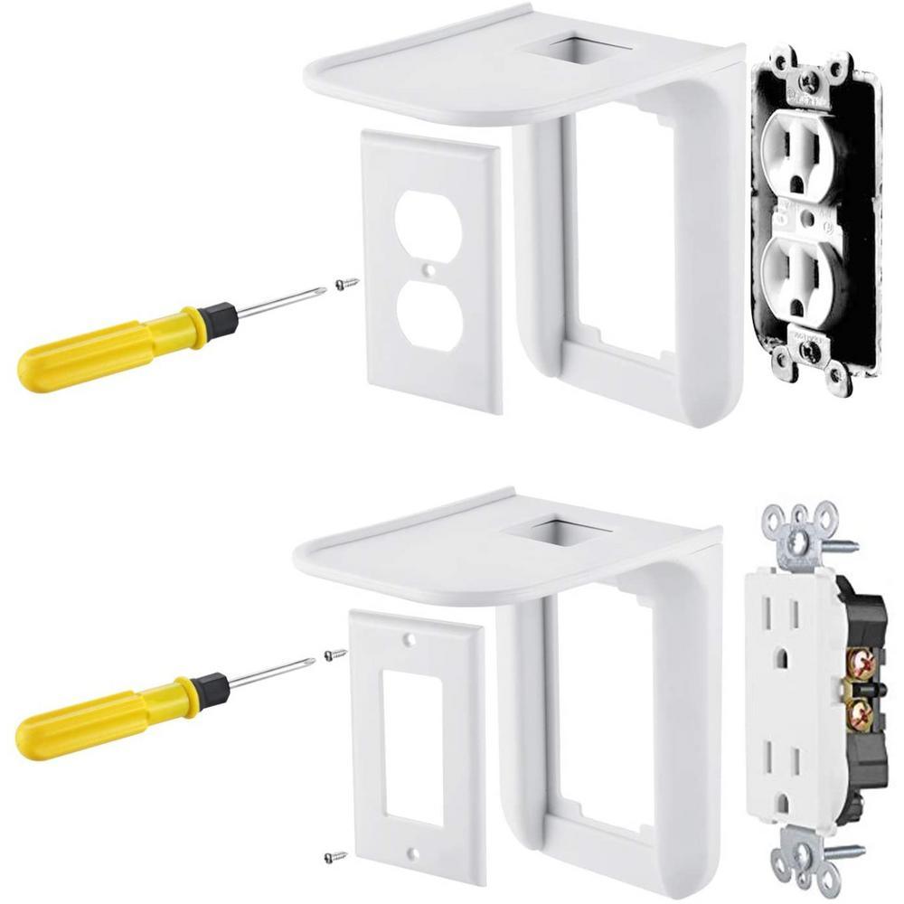 AC Outlet Mount for Google Nest Wi-Fi - Wall Outlet Shelf for Google Home, Nest Mini, Nest Hub, Dot Speaker, Sonos One - Super Arbor