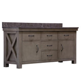 Aberdeen 72 in. W x 34 in. H Vanity in Gray with Marble Vanity Top in Carrara White with White Basins - Super Arbor