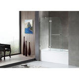 Pacific 48 in. x 58 in. Frameless Hinged Bathtub Door in Chrome - Super Arbor