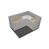 Shaker Assembled 28.5x34.5x16.5 in. Lazy Susan Corner Base Kitchen Cabinet in Satin White - Super Arbor