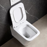 Wall-Hung 1-Piece 1.6 GPF/0.8 GPF High Efficiency Dual Flush Round Bowl Toilet in White Skirted All-in-One Seat Included - Super Arbor