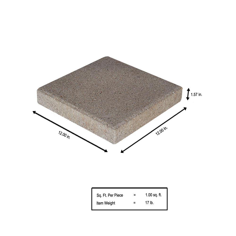 12 in. x 12 in. x 1.5 in. Pewter Square Concrete Step Stone - Super Arbor