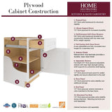 Home Decorators Collection Washington 30 in. W. x 24 in. D x 34.5 in. H in Blue Thermofoil Plywood Assembled Drawer Base Microwave Kitchen Cabinet