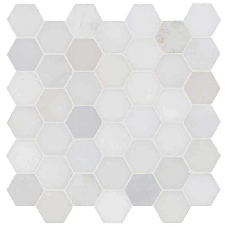 MSI Greecian White Hexagon 12 in. x 11.75 in. x 10mm Polished Marble Mesh-Mounted Mosaic Tile (9.8 sq. ft. / case)