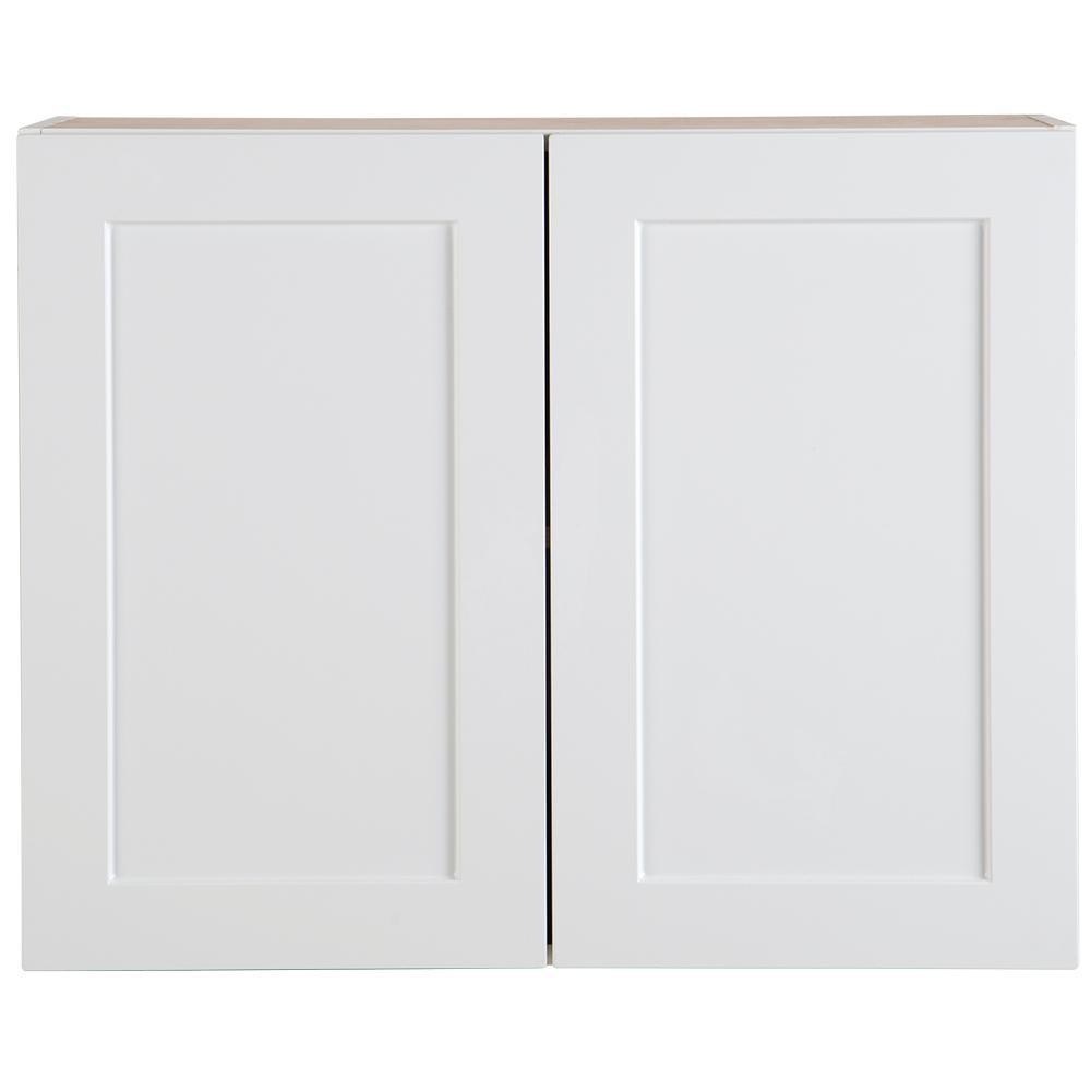 Cambridge Shaker Assembled 30x42x12.5 in. Wall Cabinet with 2 Soft Close Doors in White - Super Arbor