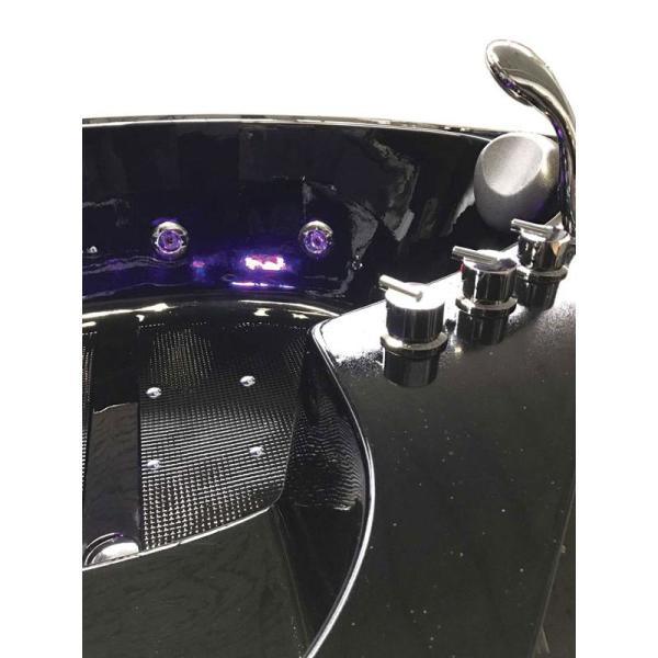 Dolphin 59 in. Acrylic Center Drain Corner Alcove Whirlpool Bathtub in Black - Super Arbor