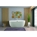 Lille 67 in. Acrylic Flatbottom Freestanding Bathtub in White - Super Arbor