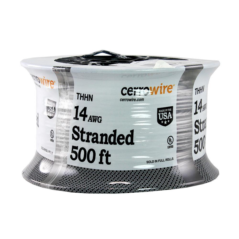 500 ft. 14/1 White Stranded THHN Wire - Super Arbor
