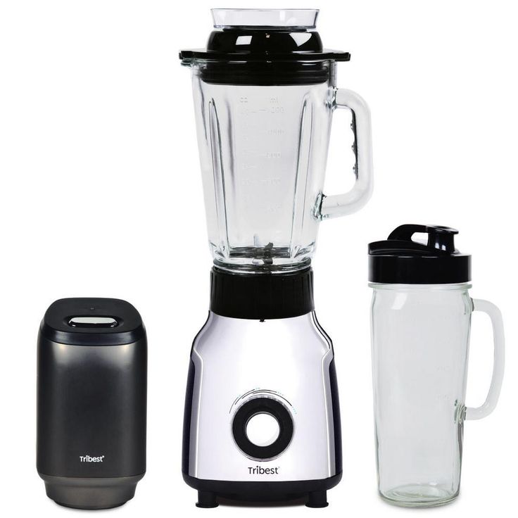 Glass 42 oz. 4-Speed Chrome Personal Blender with Vacuum