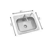 All-in-One Drop-In Stainless Steel 25 in. 4-Hole Single Bowl Kitchen Sink - Super Arbor