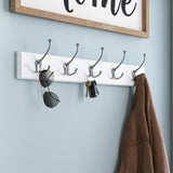 27 in. White and Satin Nickel Tri-Hook Rack
