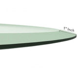 24 in. x 48 in. Clear E-Oval (Elliptical) 1/2 in. Thick Glass Table Top 1 in. Beveled Tempered Glass - Super Arbor