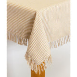 Homespun Fringed 60 in. x 102 in. Red 100% Cotton Tablecloth