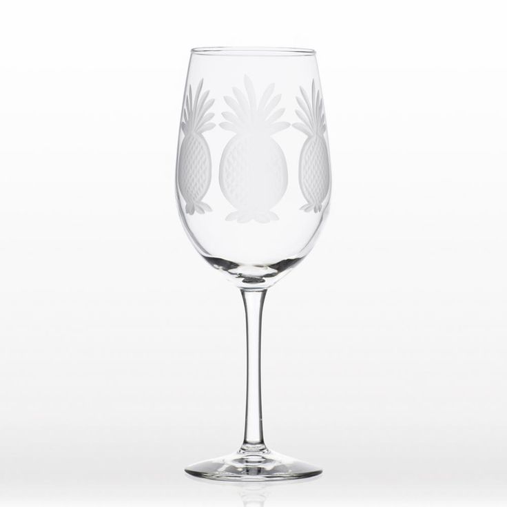 Pineapple 12 oz. Clear White Wine Glass (Set of 4)