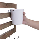 Hanging Metal Utensil Caddy with Hooks and Tin Buckets