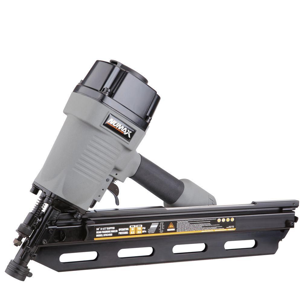 Pneumatic 34-Degree 3-1/2 in. Clipped Head Framing Nailer - Super Arbor