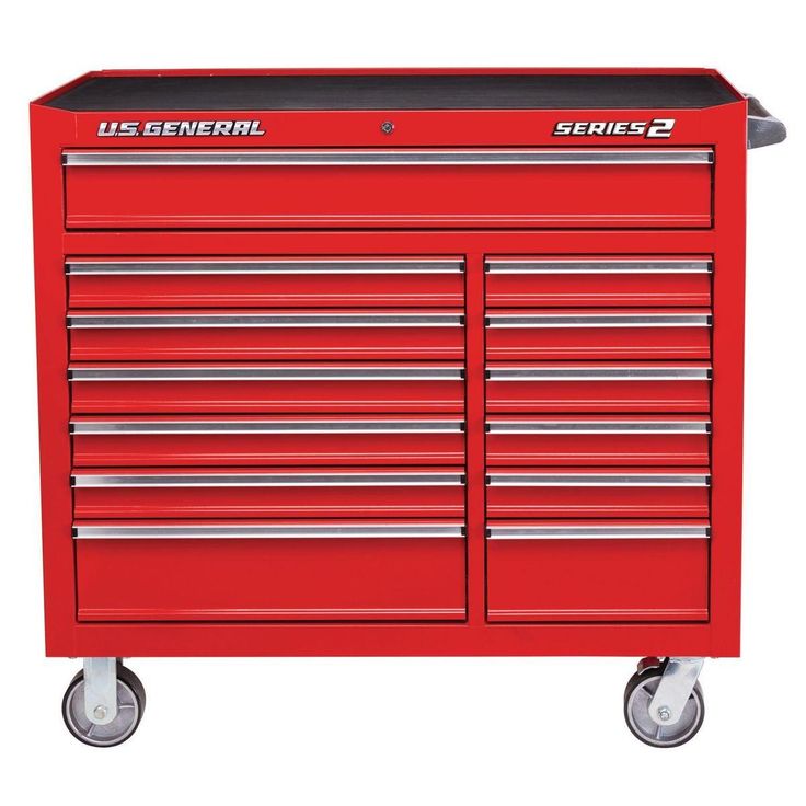 44 in. x 22 In. Double Bank Red Roller Cabinet