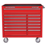 44 in. x 22 In. Double Bank Red Roller Cabinet