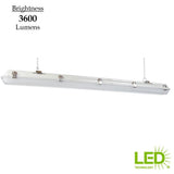 4 ft. 3600 Lumens Integrated LED White Wraparound Light Vapor Tight with Built-In Battery Backup 4000K Bright White - Super Arbor