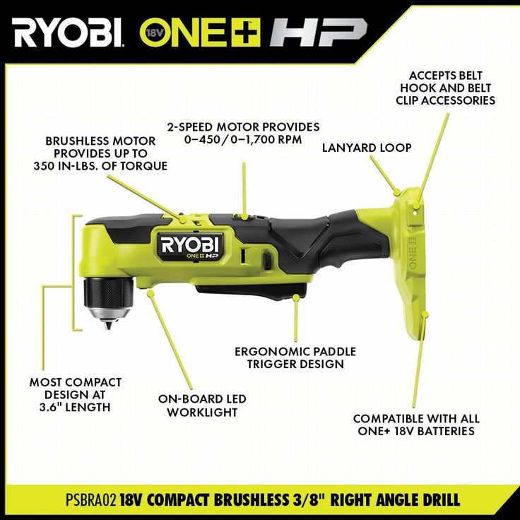 ONE+ HP 18V Brushless Cordless Compact 2-Tool Combo Kit with 3/8 in. Right Angle Drill and Cut-Off Tool (Tools Only)