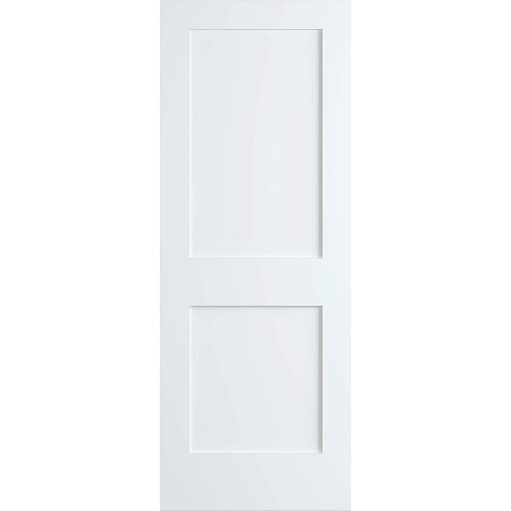 24 in. x 80 in. White 2-Panel Shaker Solid Core Pine Interior Door Slab - Super Arbor