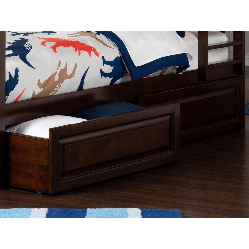 Raised Panel Walnut Drawer Twin-Full Bed - Super Arbor