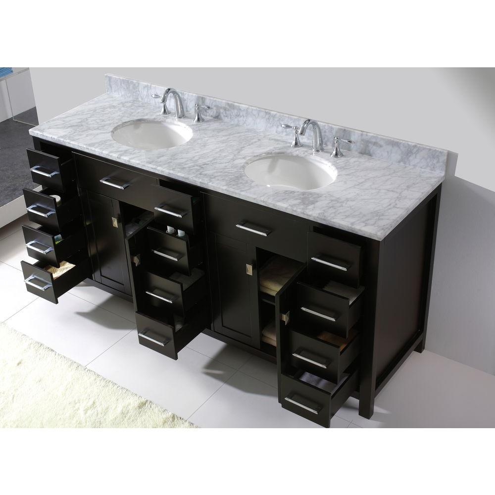 Caroline Parkway 72 in. W Bath Vanity Cabinet Only in Espresso - Super Arbor