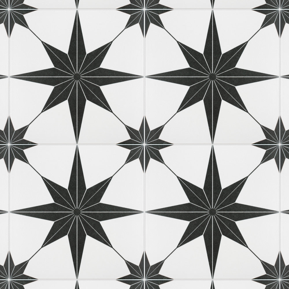 Stella Nero 9-3/4 in. x 9-3/4 in. Porcelain Floor and Wall Tile (10.88 sq. ft./Case)
