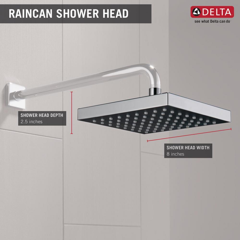 1-Pattern 8 in. Wall Mount Rain Fixed Shower Head in Chrome - Super Arbor