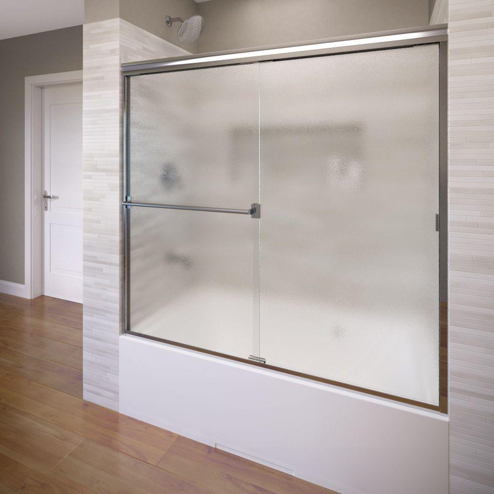 Classic 60 in. x 57 in. Clear Semi-Frameless Sliding Tub Door in Oil Rubbed Bronze - Super Arbor