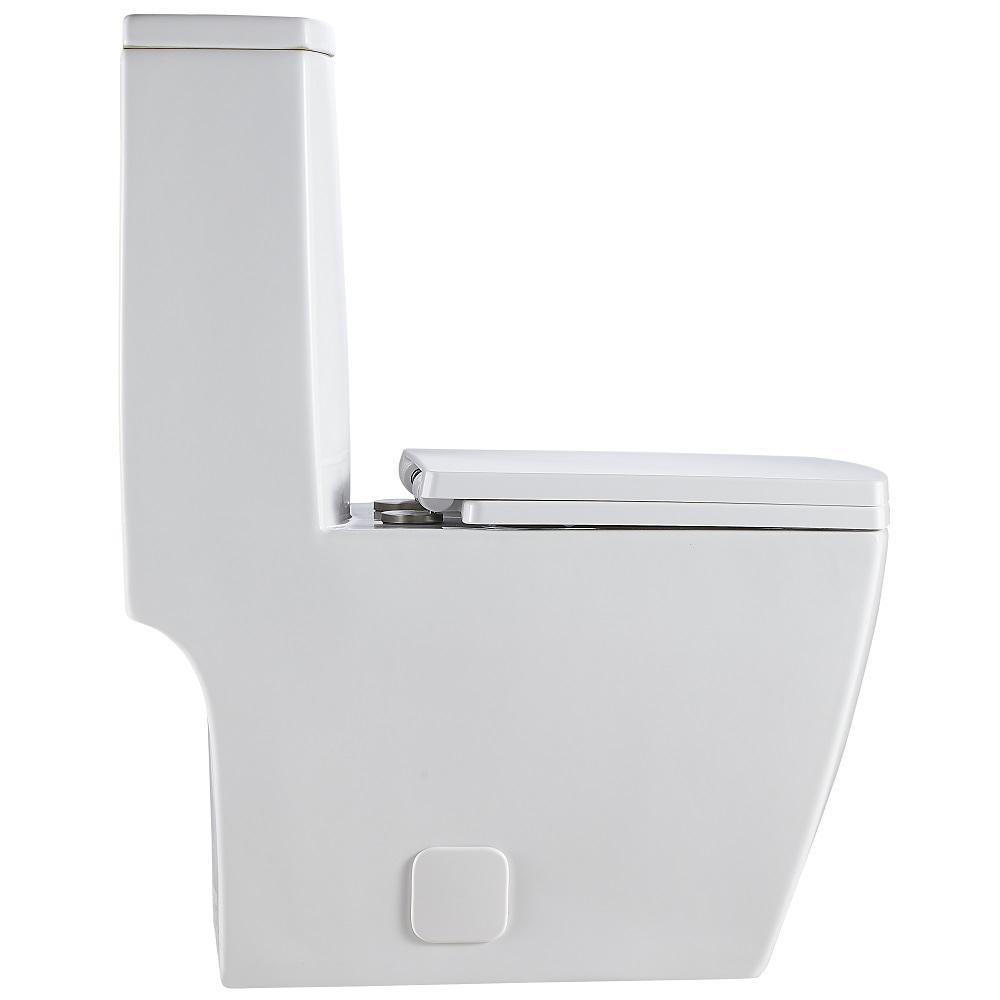 1-Piece 1.28 GPF Dual Flush High Efficiency Elongated Toilet in White, Seat Included - Super Arbor